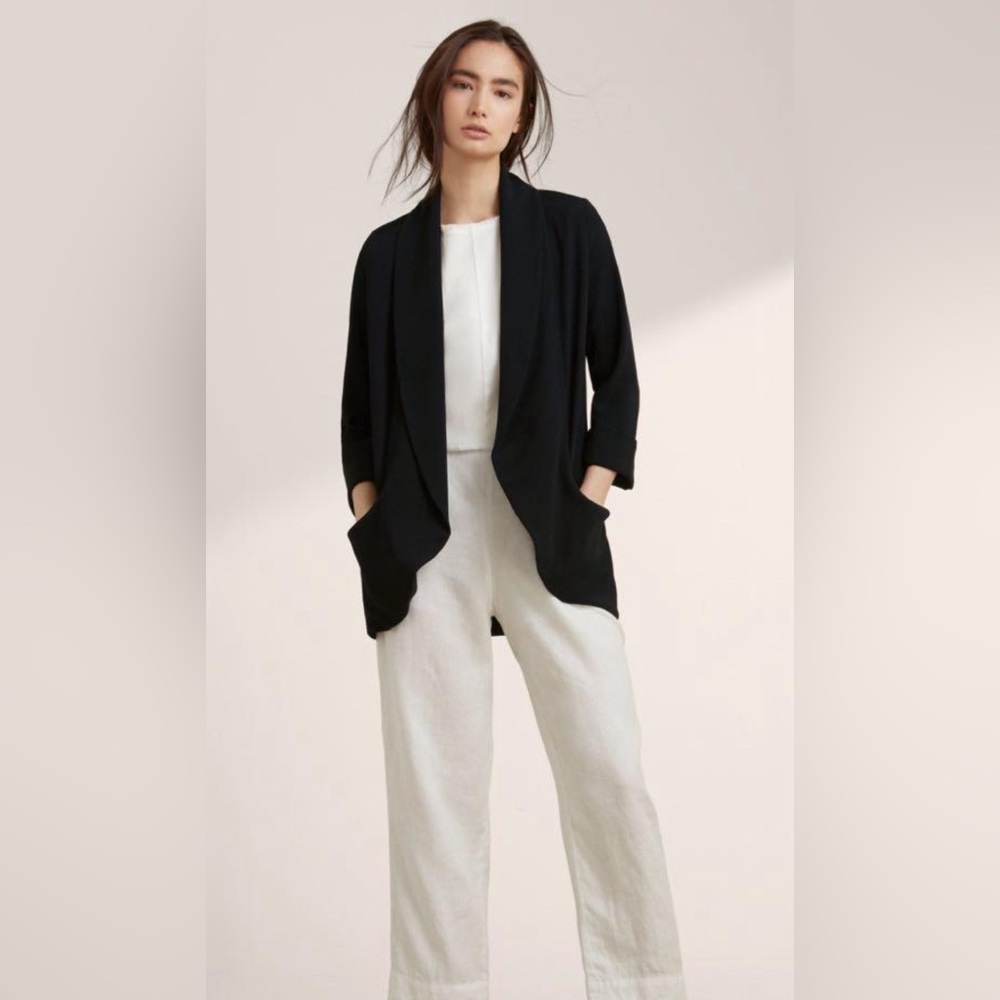 ARITZIA WILFRED Chevalier jacket, Crepe Open Blazer Black Cardigan Size 2